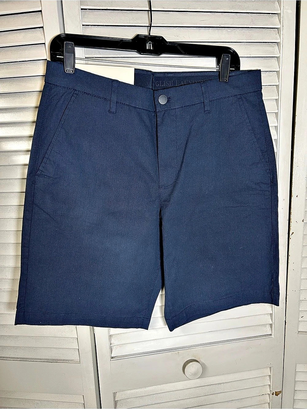 English Laundry Men's Flat Front Abbot Short Blue Waist 32